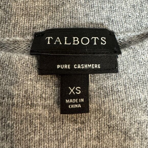 Talbots Pure Cashmere Crew Neck Sweater Womens XS Gray Pullover Quiet Luxury - Picture 3 of 4